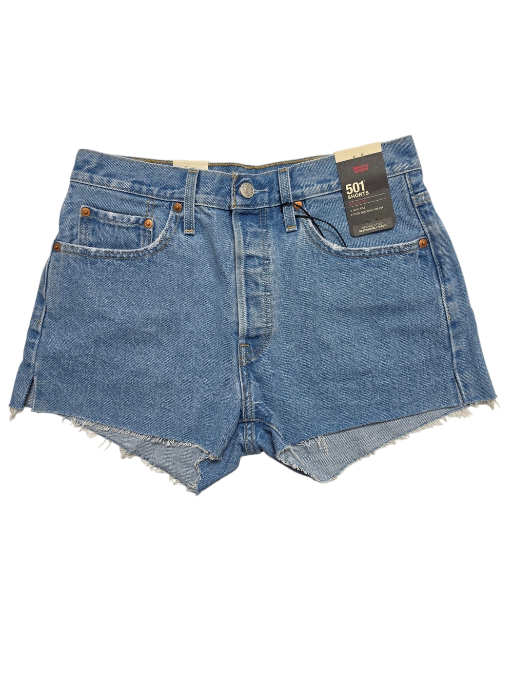 Levi's | Premium 501 Original Fit High Rise Cut-Off Denim Jean Shorts Ojai Light